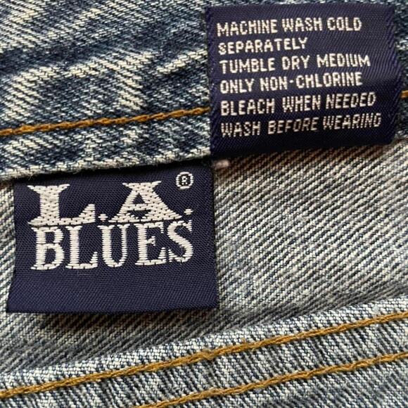 LA Blues Acid Wash Vintage High Waisted Skinny Jeans Size 20 - Picture 3 of 4
